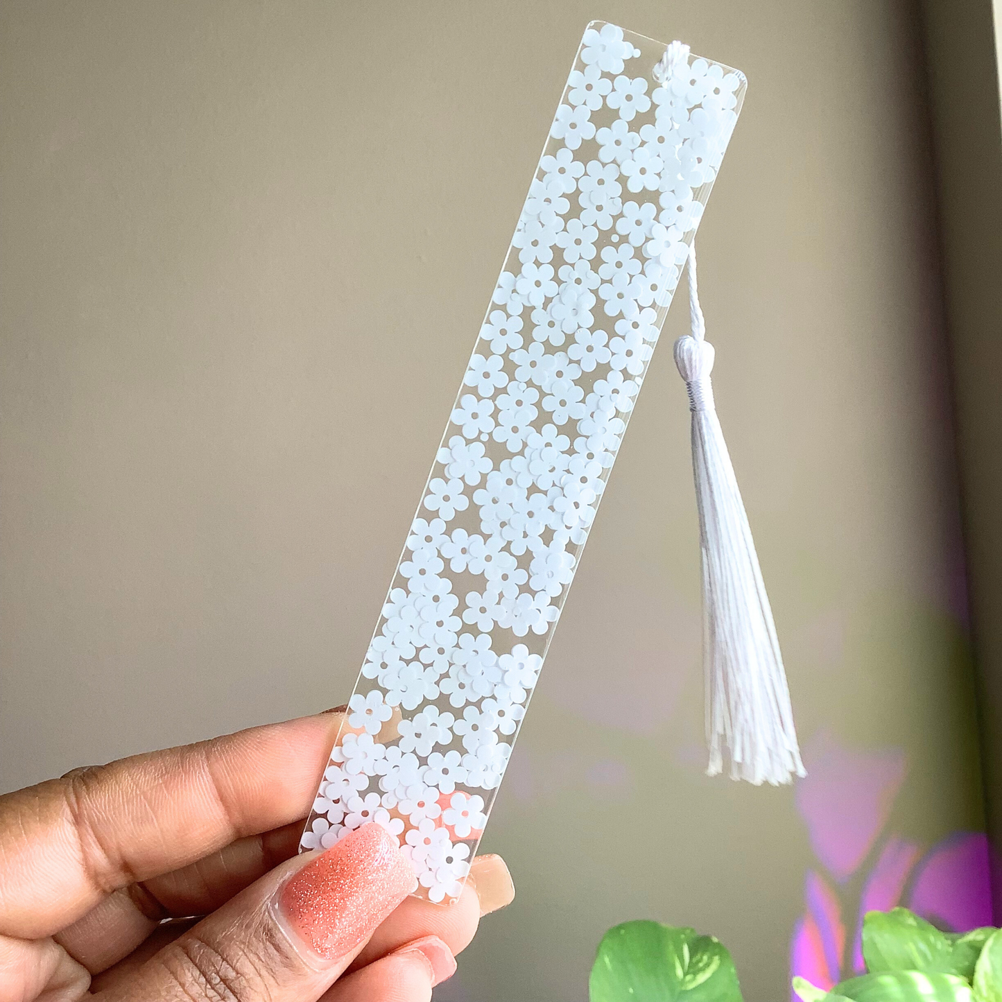 Flower Power Resin Bookmark