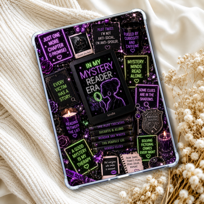 Mystery Era Neon Lights Kindle Insert or eReader Case Decor | Accessories for Book Lovers