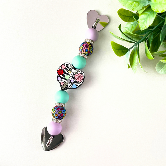 Rose Skeleton Floral Heart Kindle Strap | Bookish Accessories