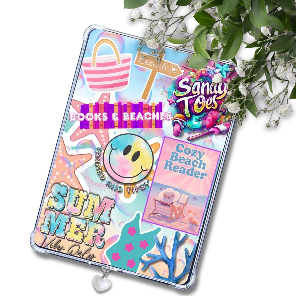 Cozy Beach Reader Vacation Insert: Kindle or eReader Decor for Book Lovers