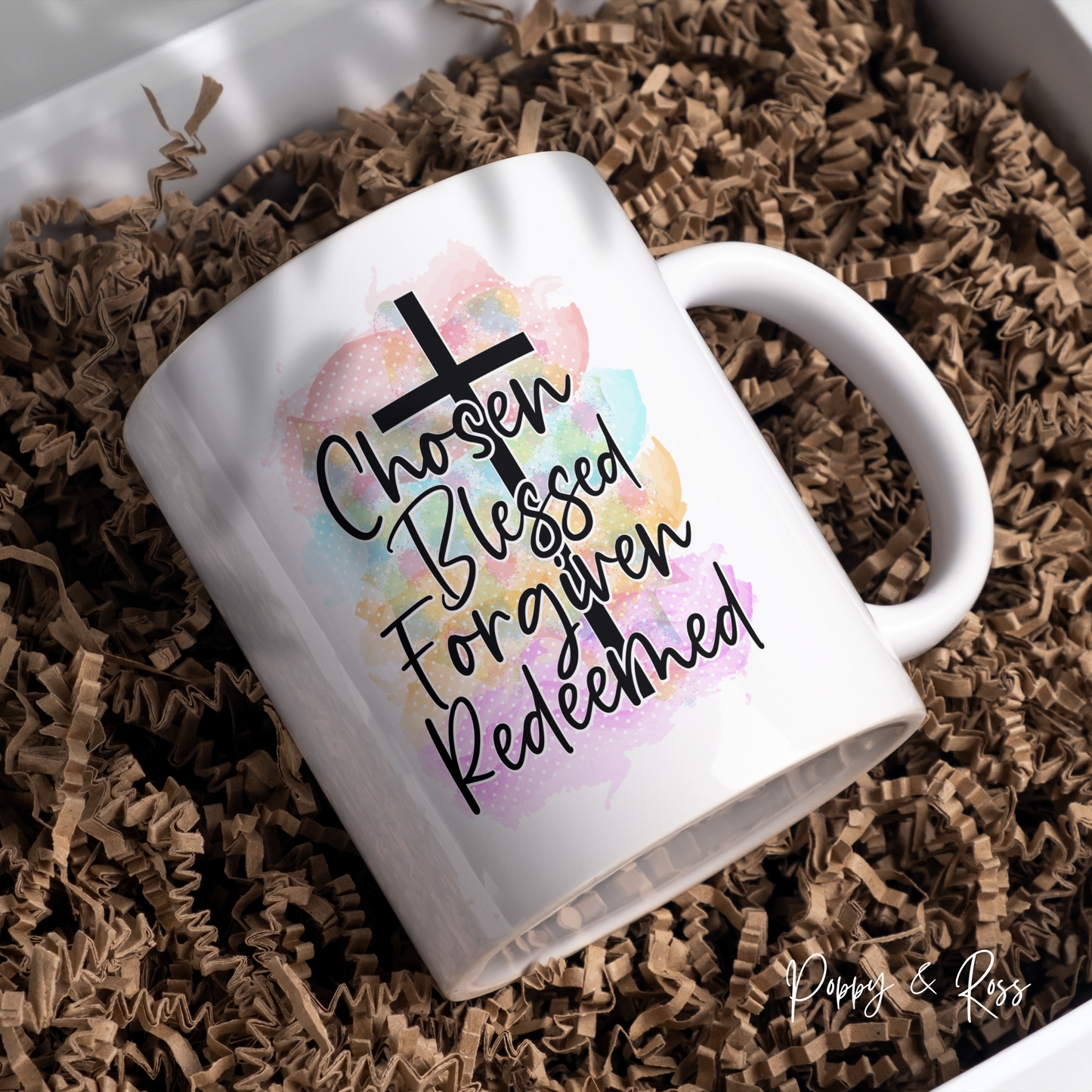 Chosen Blessed Forgiven Redeemed Coffee Mug 15 Oz