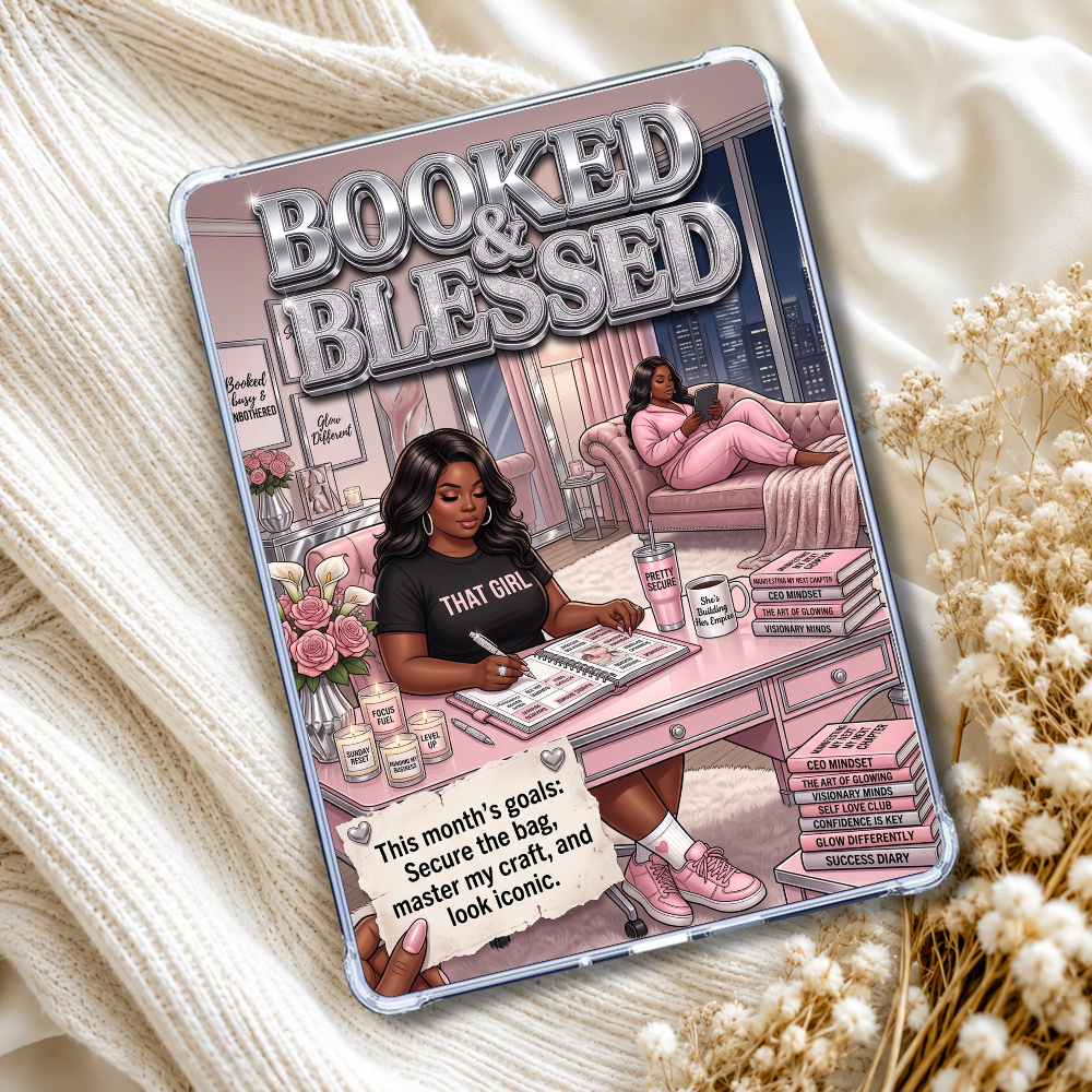 Plus Size Pink Booked & Blessed Kindle Insert eReader Case Decor | Accessories for Book Lovers