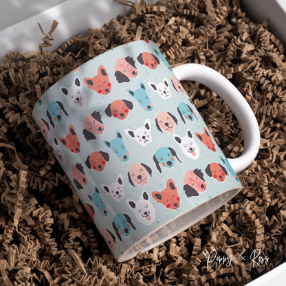 Colorful Doggies Full Wrap Coffee Mug 15 Oz