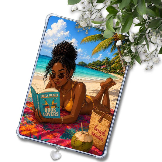 Black Girl Beachy Vacation Insert: Kindle or eReader Decor for Book Lovers