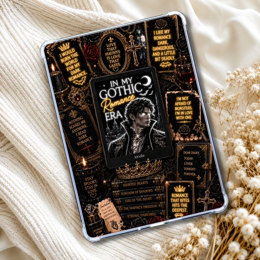 Gothic Romance Neon Lights Kindle Insert or eReader Case Decor | Accessories for Book Lovers