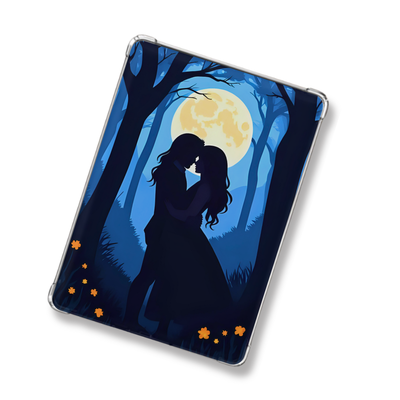 A Kiss in Moonlight Shimmery Holographic Sticker Look Kindle Insert for Clear Case | Bookish Accessories