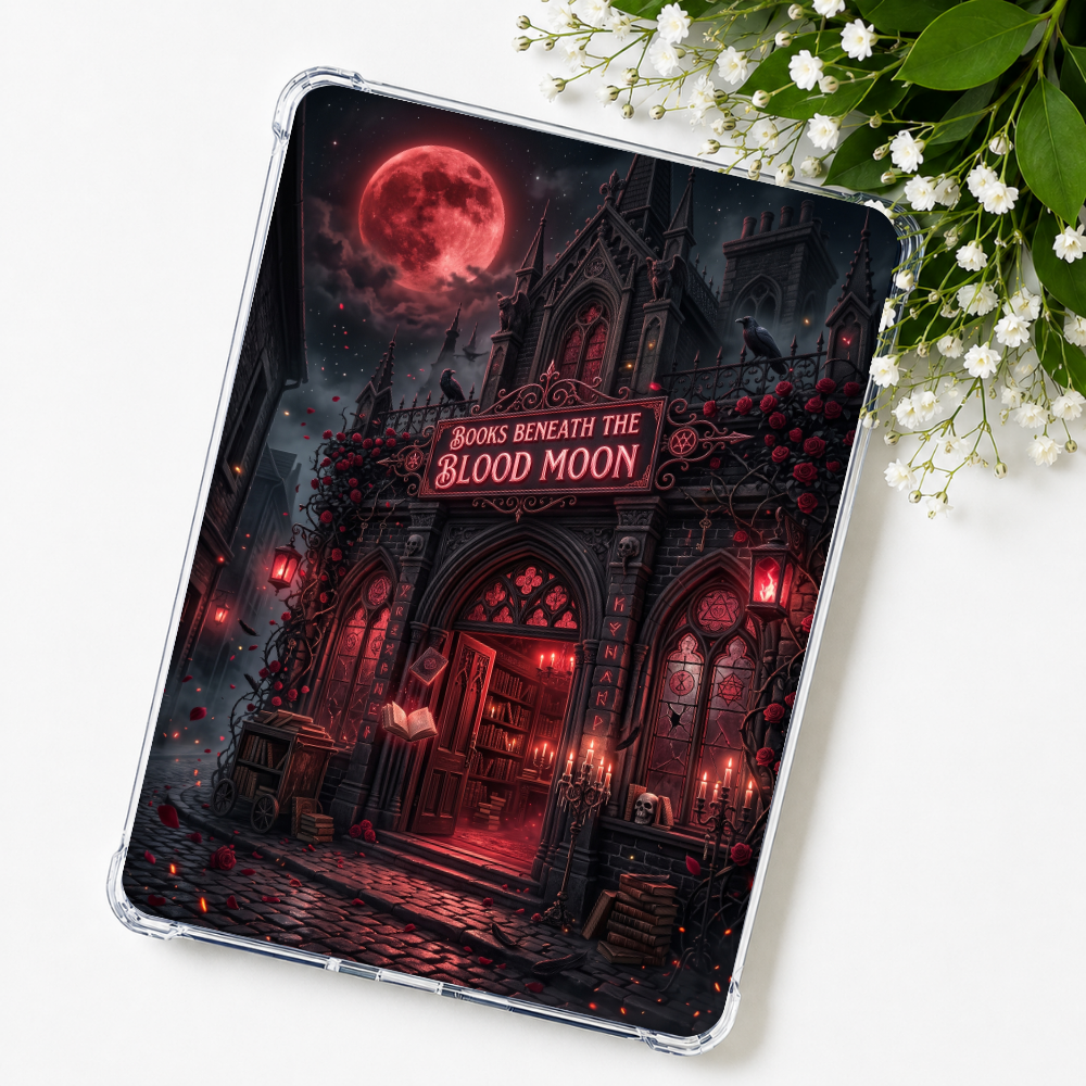 Books Beneath the Blood Moon Kindle Insert eReader Case Decor | Accessories for Book Lovers