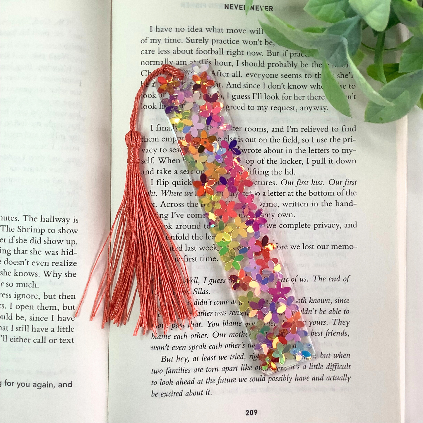 Iridescent Blooms Resin Bookmark