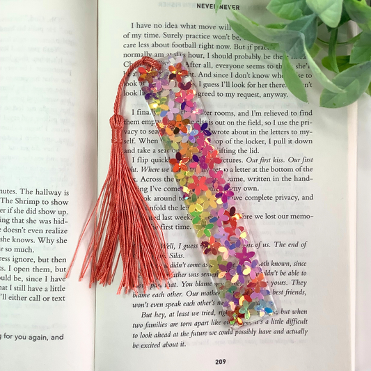 Iridescent Blooms Resin Bookmark