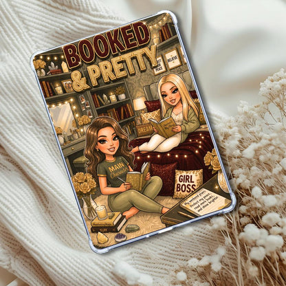 Burgundy and Olive Booked & Pretty Caucasian Girl: Kindle or eReader Decor for Book Lovers