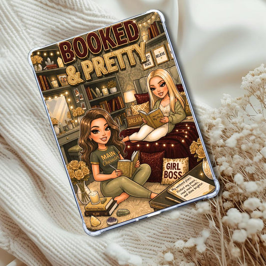 Burgundy and Olive Booked & Pretty Caucasian Girl: Kindle or eReader Decor for Book Lovers