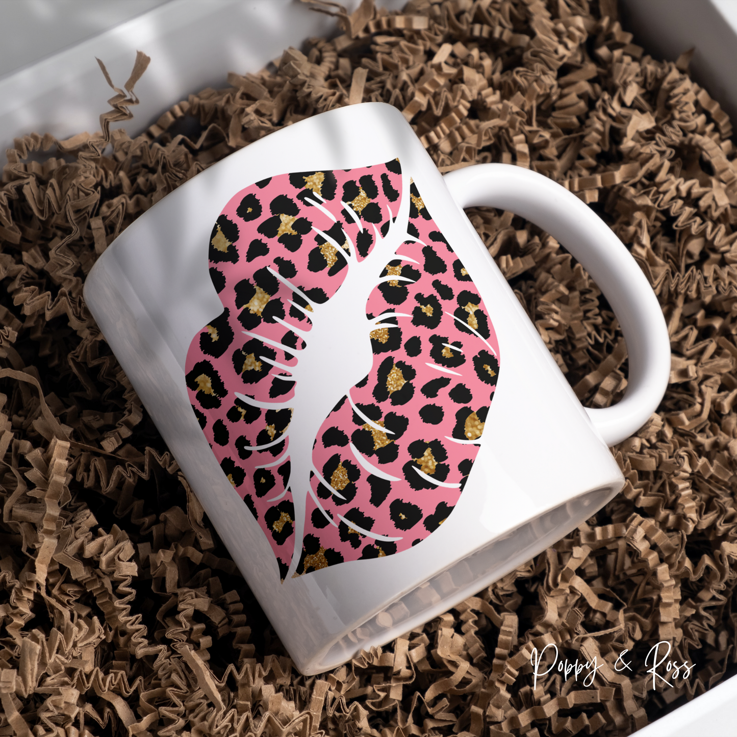 Pink Leopard Lips Coffee Mug 15 Oz