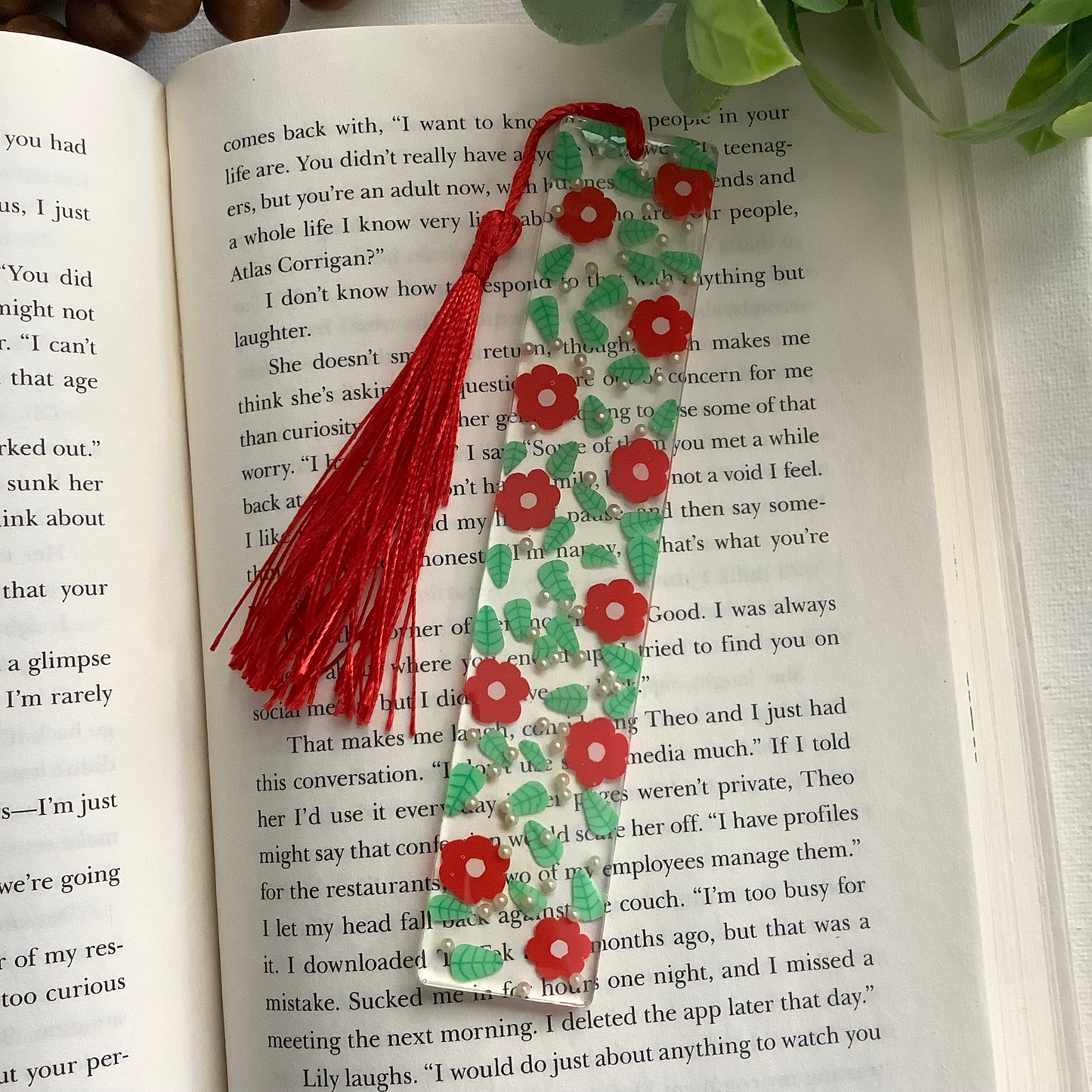 Poppy Flower Resin Bookmark