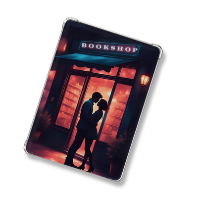 Love At the Bookstore Shimmery Holographic Sticker Look Kindle Insert for Clear Case | Bookish Accessories