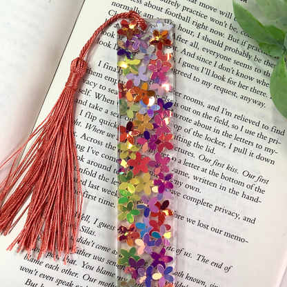 Iridescent Blooms Resin Bookmark