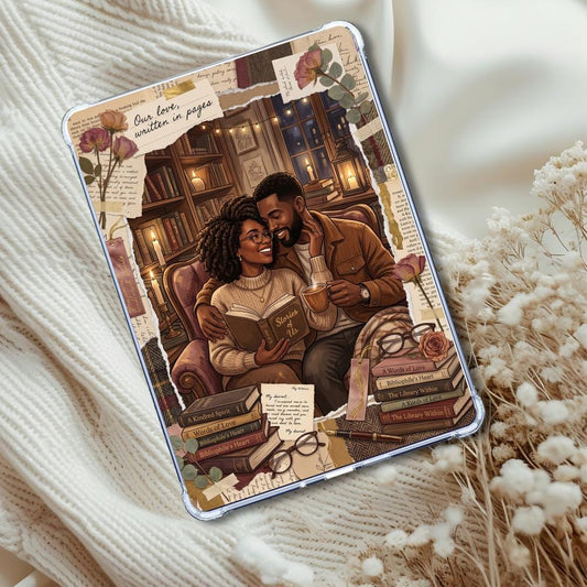 Reading Therapy Black Couple Insert: Kindle or eReader Decor for Book Lovers