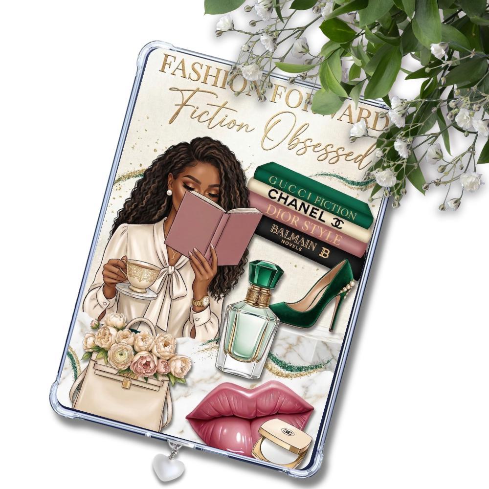 Fiction Obsessed Melanin Reader: Kindle or eReader Decor for Book Lovers