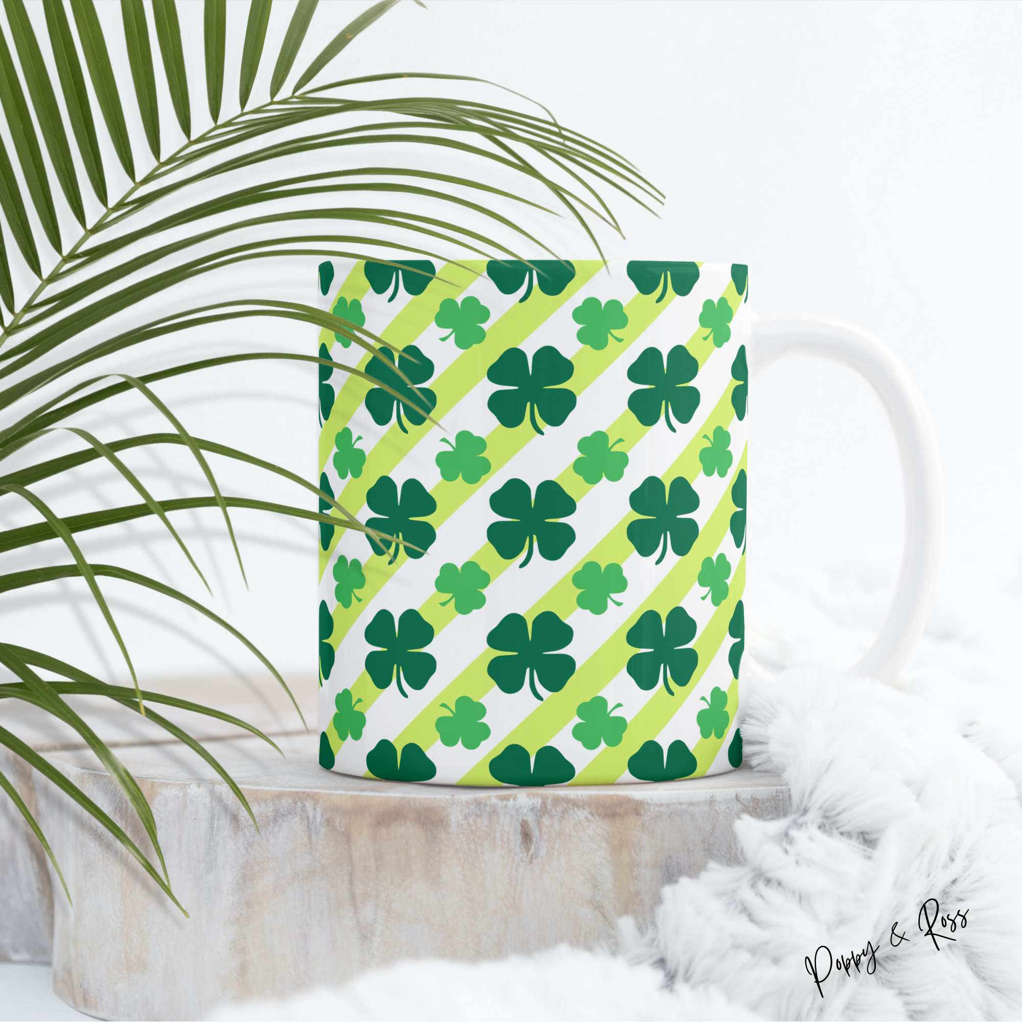 Shamrock Full Wrap Coffee Mug 15 Oz
