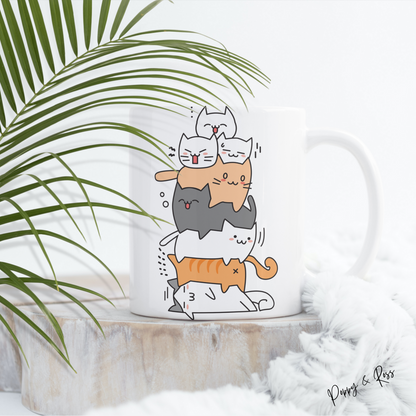 Sleepy Cats Coffee Mug 15 Oz