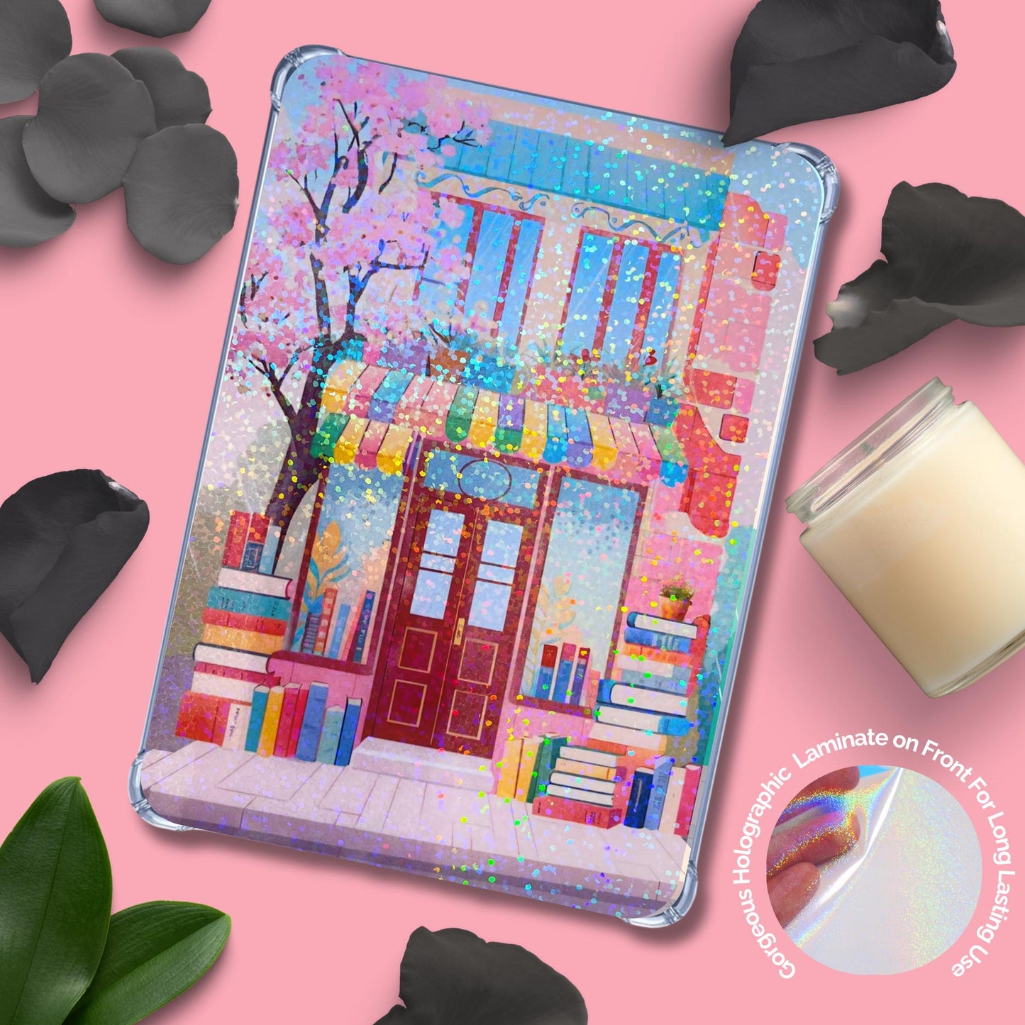Blue and Silver Booked & Pretty Black Girl: Kindle or eReader Decor for Book Lovers