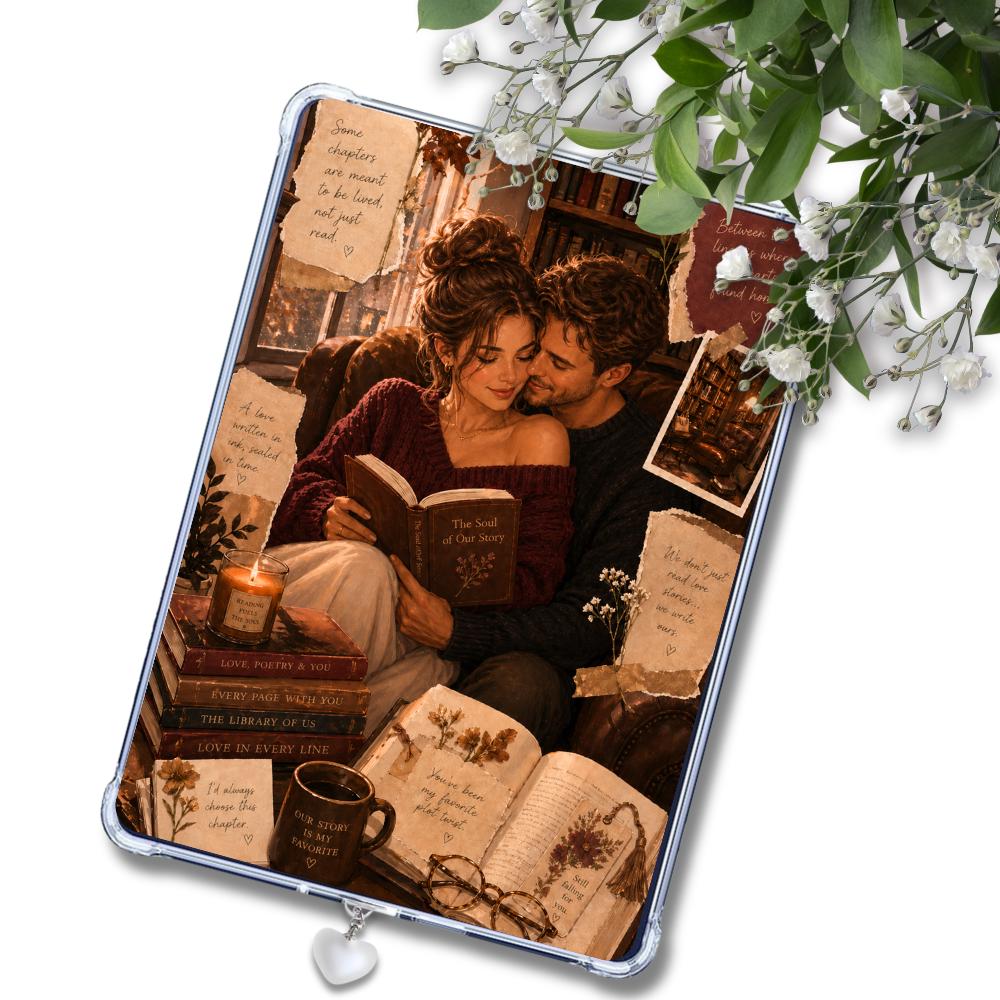 Couple in Love White Couple Insert: Kindle or eReader Decor for Book Lovers