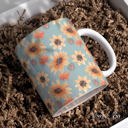 Sunflower Full Wrap Coffee Mug 15 Oz