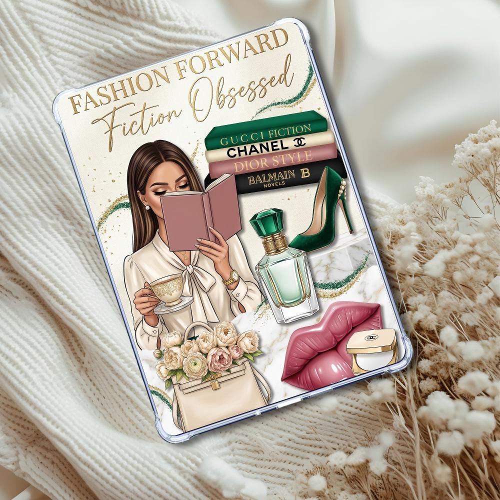 Fiction Obsessed Light Girl Reader: Kindle or eReader Decor for Book Lovers