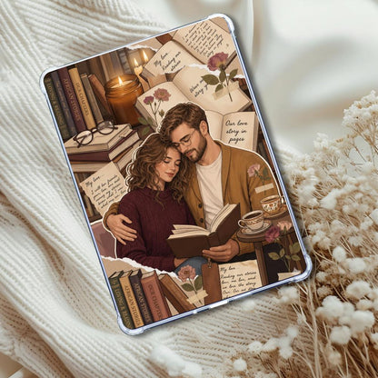 Reading Therapy White Couple Insert: Kindle or eReader Decor for Book Lovers