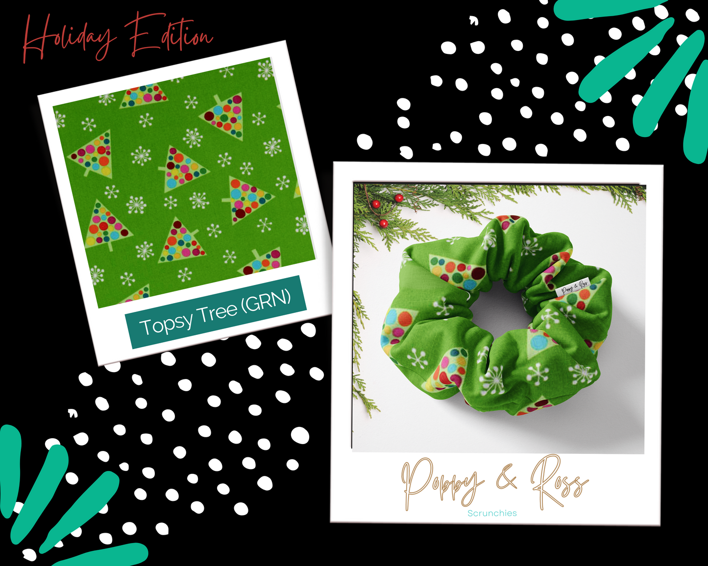 Holiday Cotton Scrunchies | Hair Accessories | Grab Bag Gift