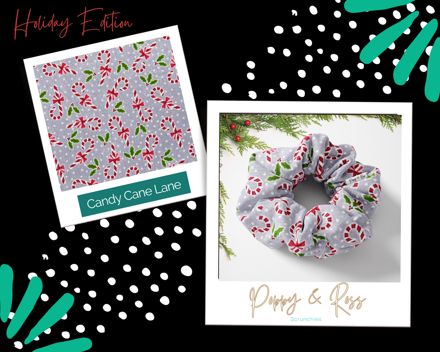 Holiday Cotton Scrunchies | Hair Accessories | Bridesmaid Gift | Grab Bag Gift