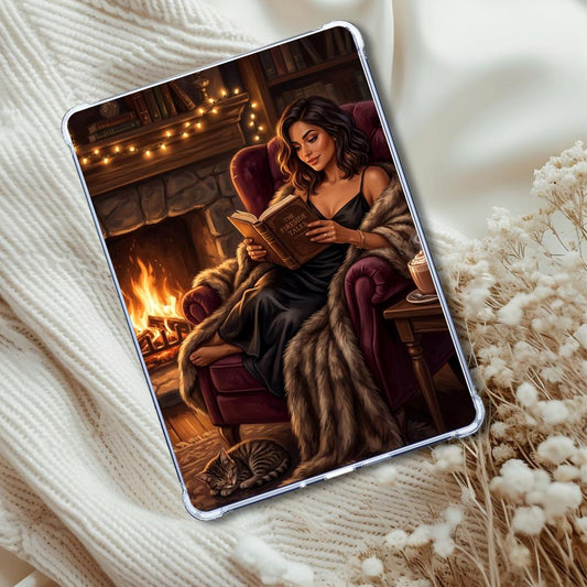 Fireside Reader Latina Girl Insert: Kindle or eReader Decor for Book Lovers