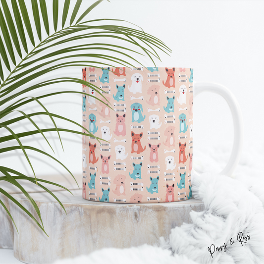 Colorful Doggies Full Wrap Coffee Mug 15 Oz