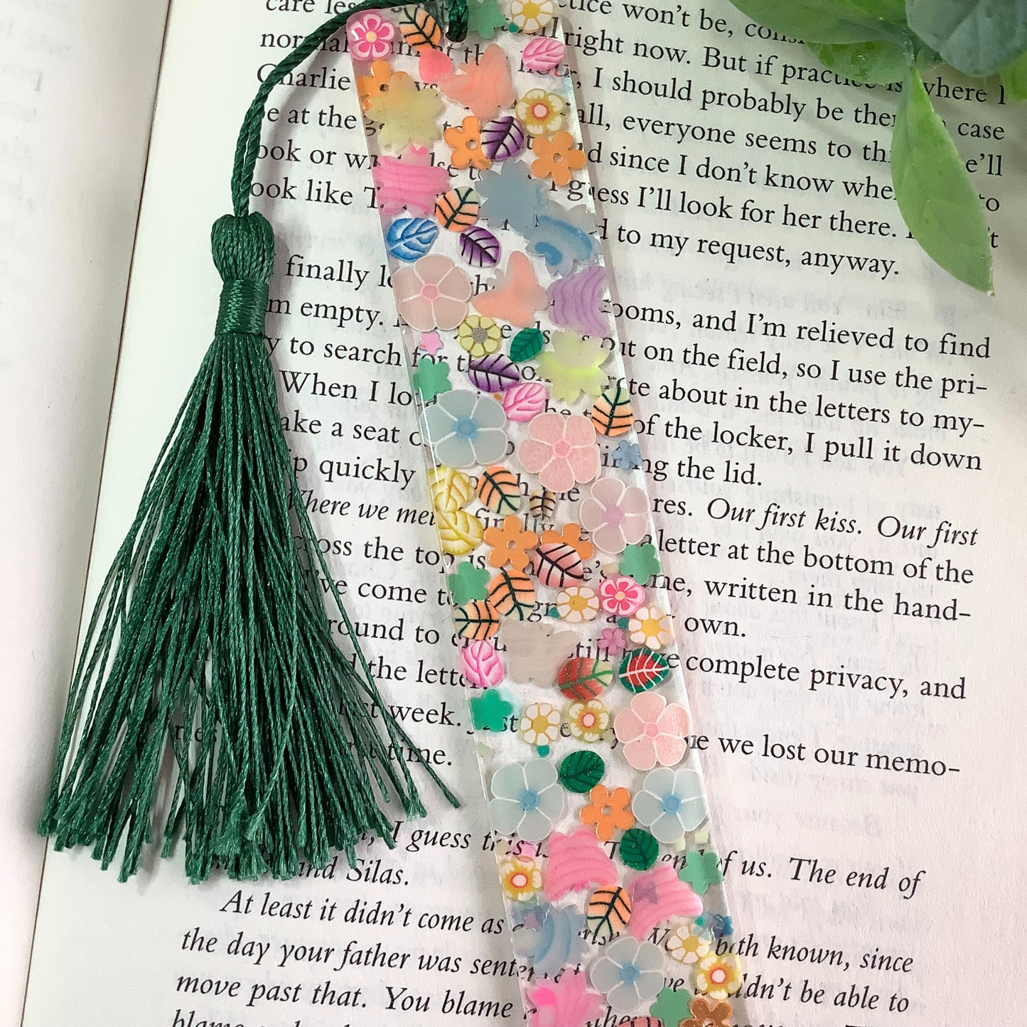 Enchanted Garden Resin Bookmark-Glow in the Dark