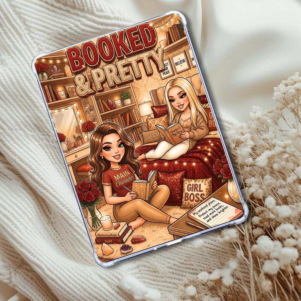 Rust and Khaki Booked & Pretty Caucasian Girl: Kindle or eReader Decor for Book Lovers
