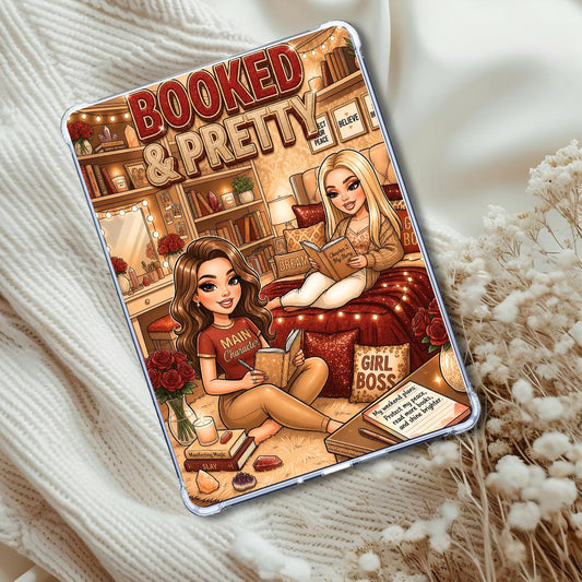 Rust and Khaki Booked & Pretty Caucasian Girl: Kindle or eReader Decor for Book Lovers