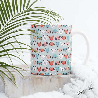 Colorful Doggies Full Wrap Coffee Mug 15 Oz