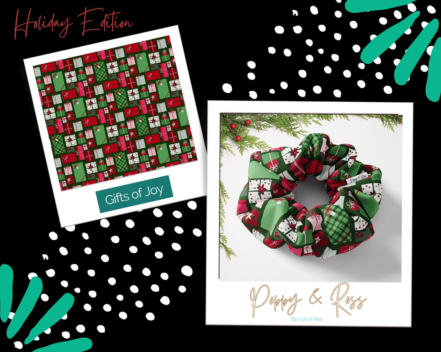 Holiday Cotton Scrunchies | Hair Accessories | Grab Bag Gift