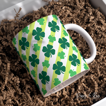 Shamrock Full Wrap Coffee Mug 15 Oz