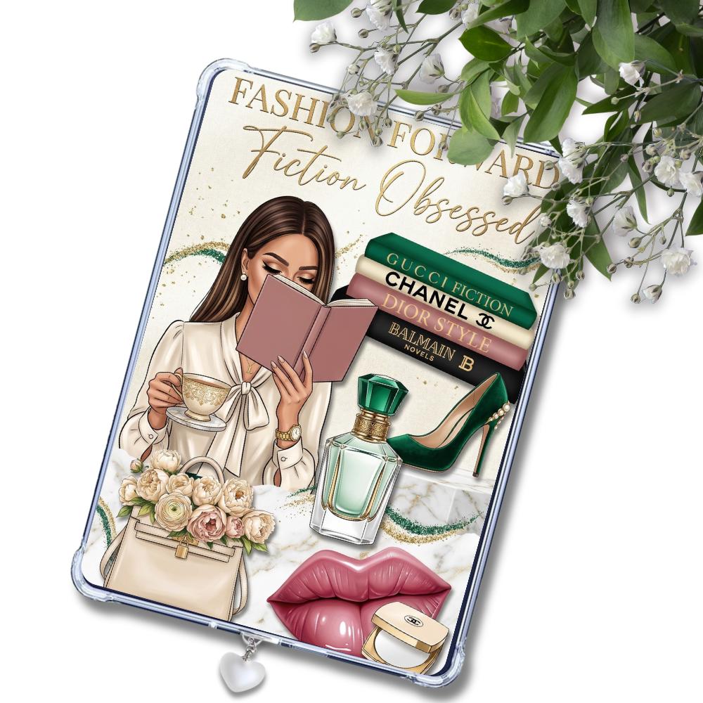 Fiction Obsessed Light Girl Reader: Kindle or eReader Decor for Book Lovers