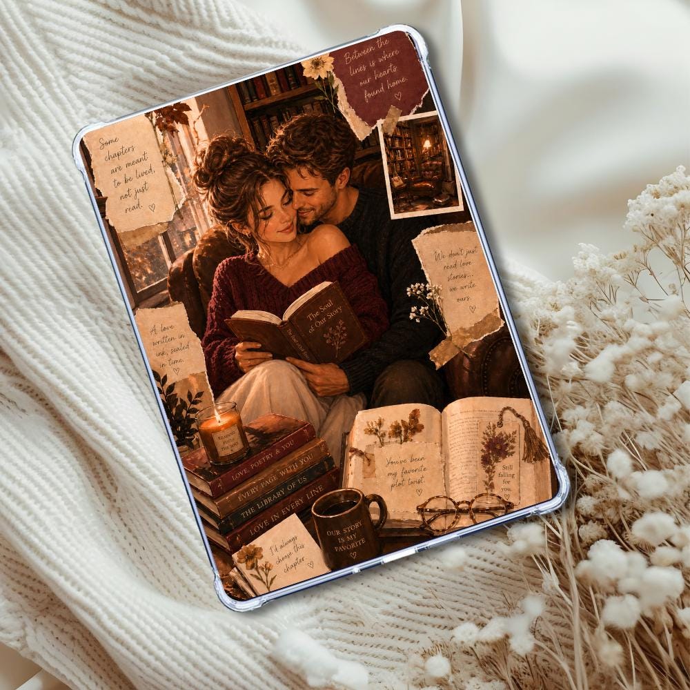 Couple in Love White Couple Insert: Kindle or eReader Decor for Book Lovers