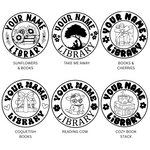 Personalized Library Round Signs for Bookshelf or Wall