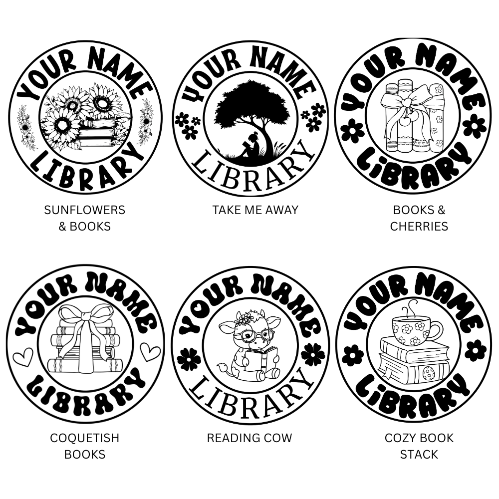 Personalized Library Round Signs for Bookshelf or Wall