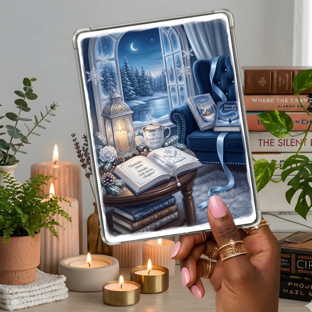 Cabin Chapters Kindle insert second lifestyle view in a clear eReader case