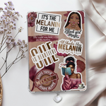 Melanin Girl Sticker Look Insert for Clear Case | Bookish Accessories