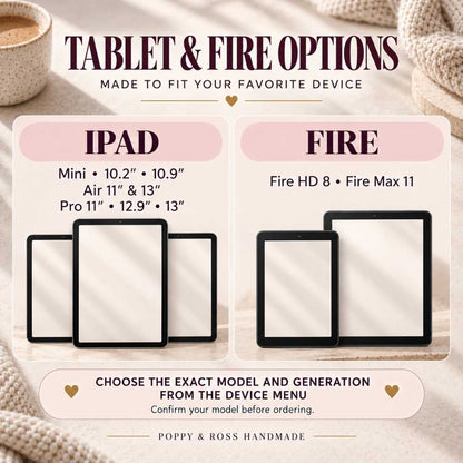 iPad and Amazon Fire case insert fit guide