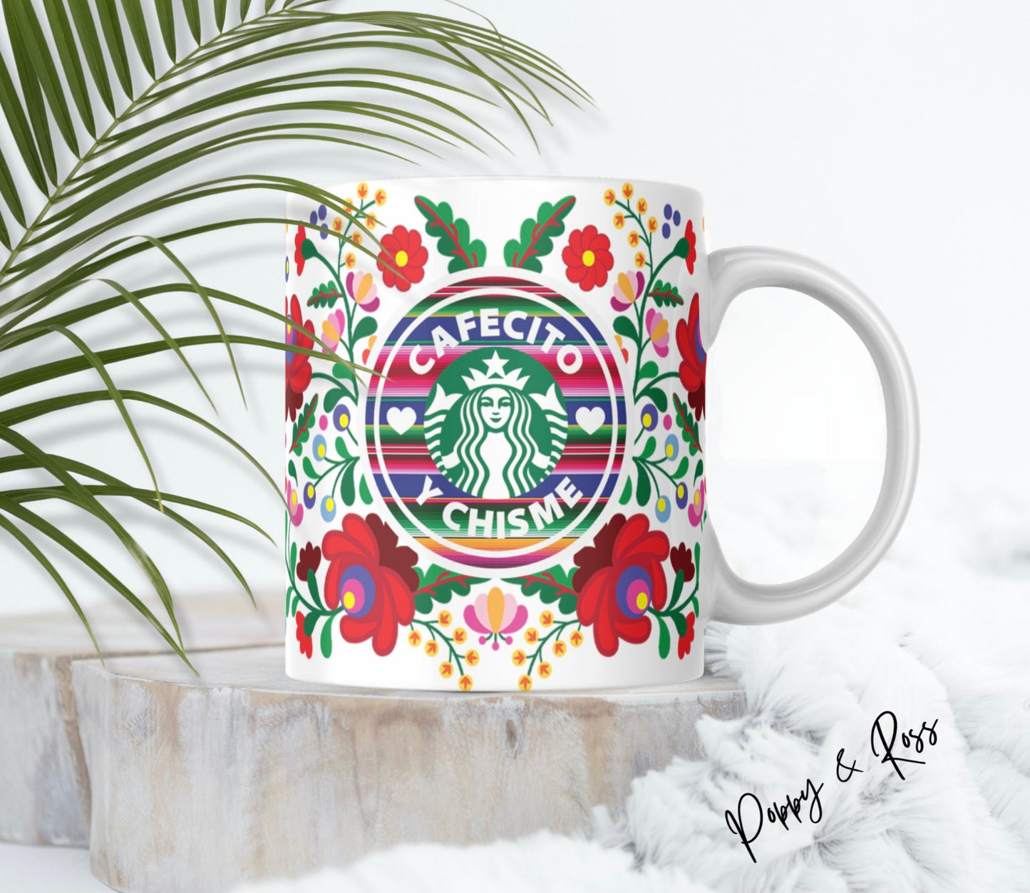 Cafecito y Chisme Coffee Mug 15 Oz