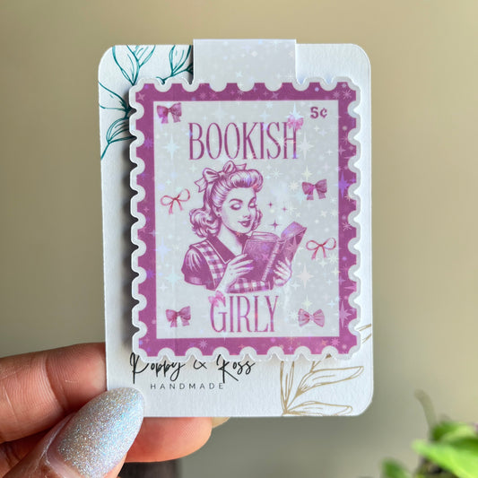 Bookish Girly Stamp Magnetic Bookmark