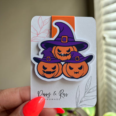Three Spooky Jacks Halloween Magnetic Bookmark
