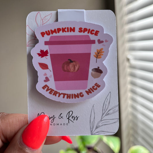 Pumpkin Spice Coffee Cup Magnetic Bookmark - Limited Time