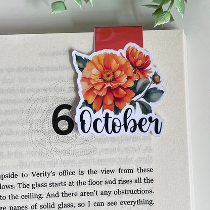 Flower of the Month - October Magnetic Bookmark - Limited Time